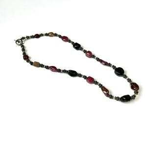 Amethyst and Quartz Beaded 16" Toggle Necklace
